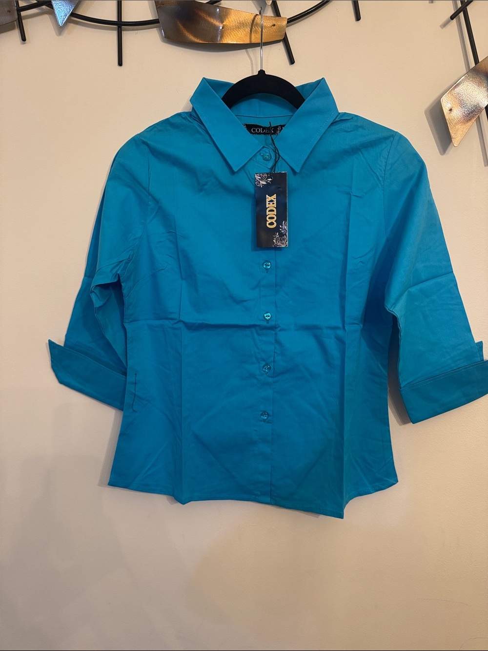 Dex Turquoise Button-Down Shirt - Picture 5 of 5